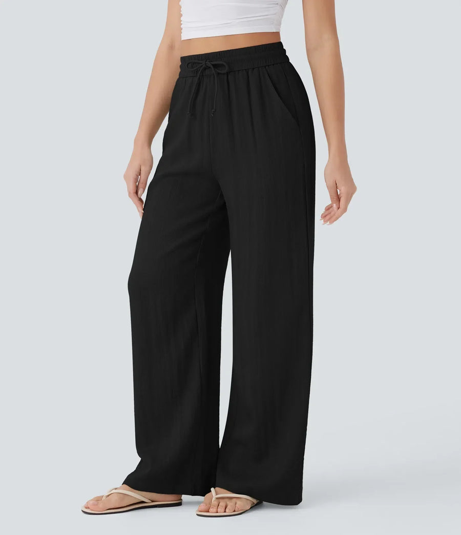 Zafeiria | Elegantes Pantalones de Lino