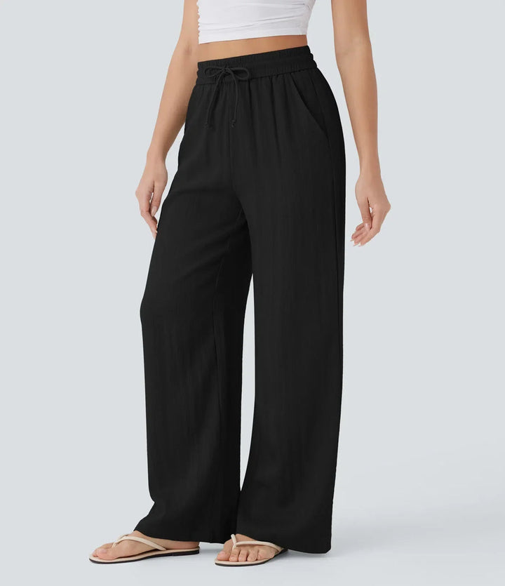 Zafeiria | Elegantes Pantalones de Lino