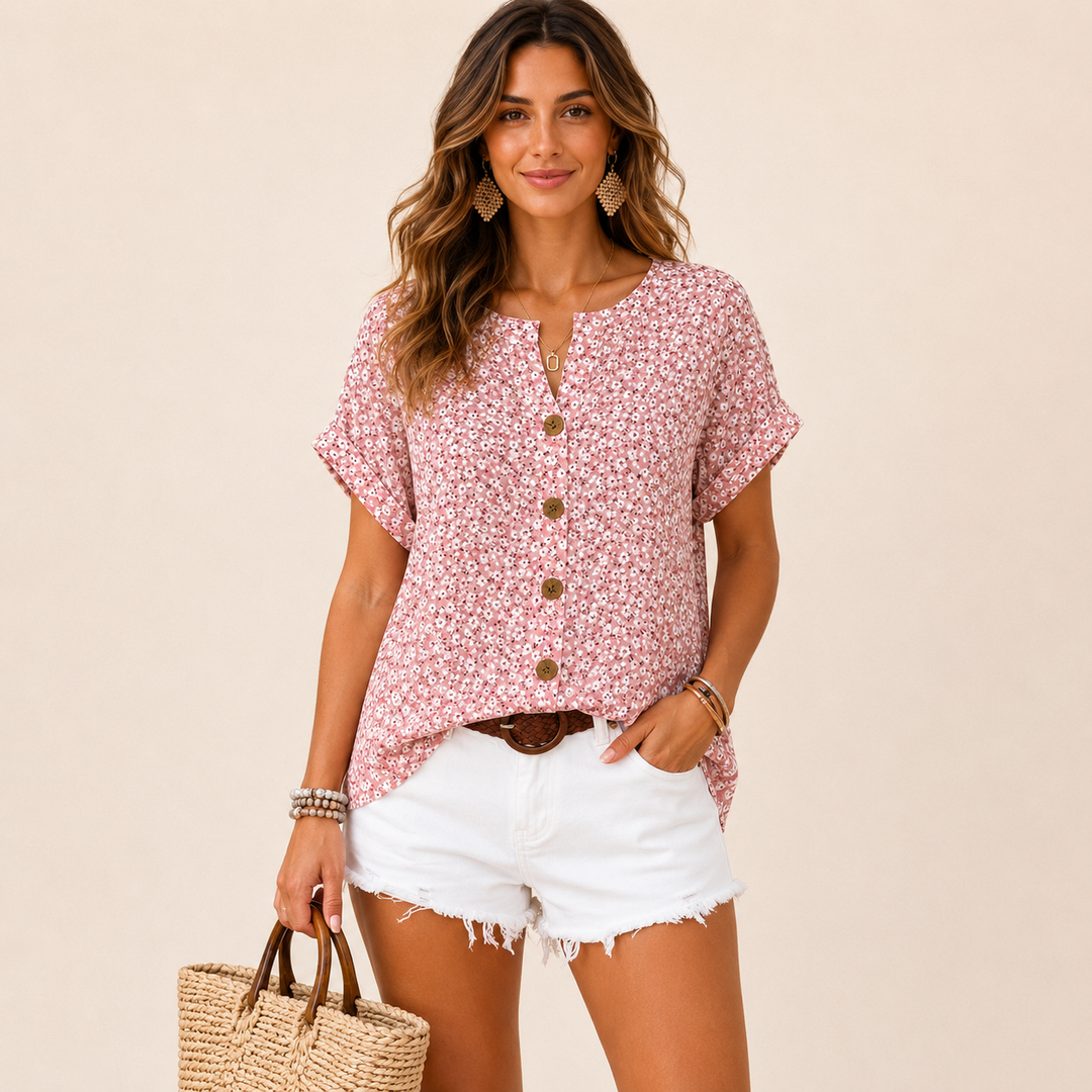 Izabella | Blusa elegante con estampado floral