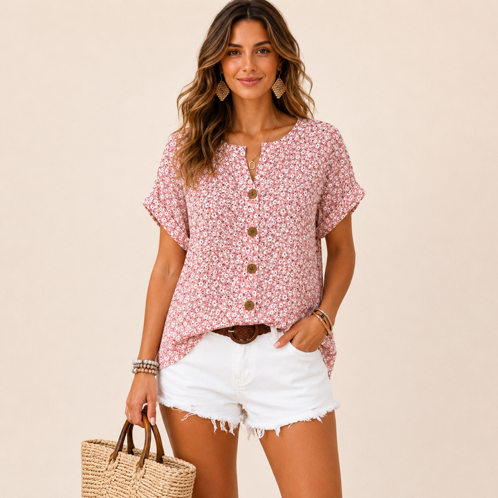 Izabella | Blusa elegante con estampado floral