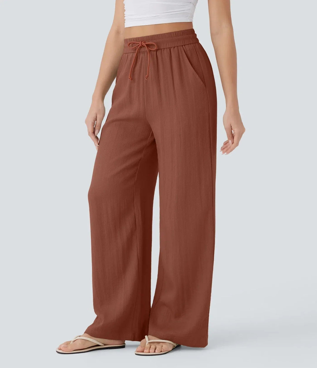 Zafeiria | Elegantes Pantalones de Lino