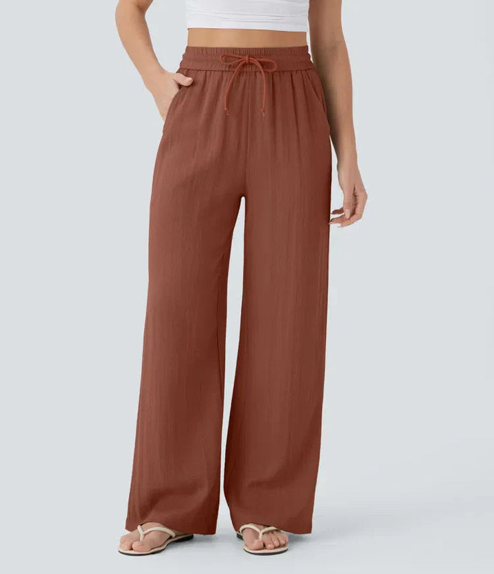 Zafeiria | Elegantes Pantalones de Lino