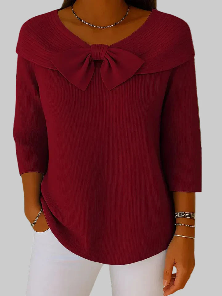 Lirya | Elegante blusa de punto con lazo