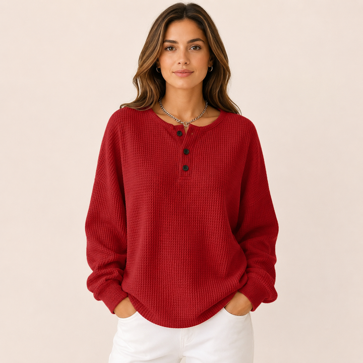 Becca | Blusa de gofre de corte holgado