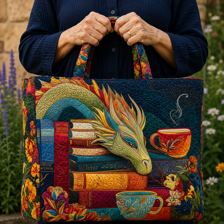 Dragón y Libros Antiguos | Bolsa Artesanal