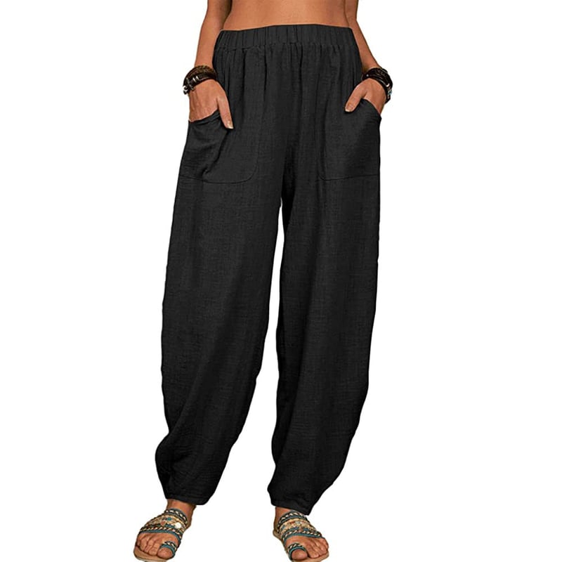 Sisi | Pantalones bombachos holgados de algodón y lino