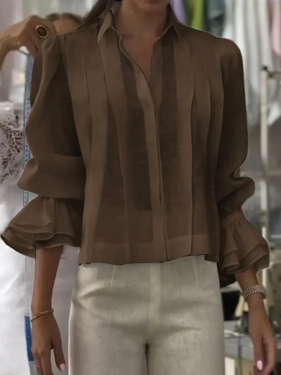 Nora | Blusa Plisada de Algodón Elegante