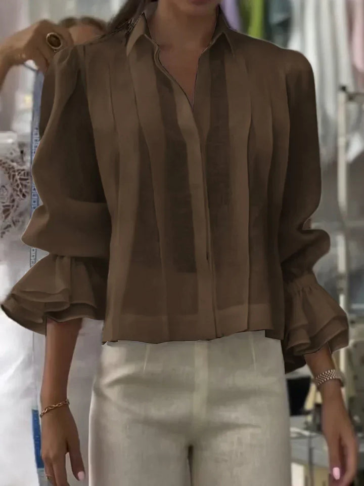 Nora | Blusa Plisada de Algodón Elegante