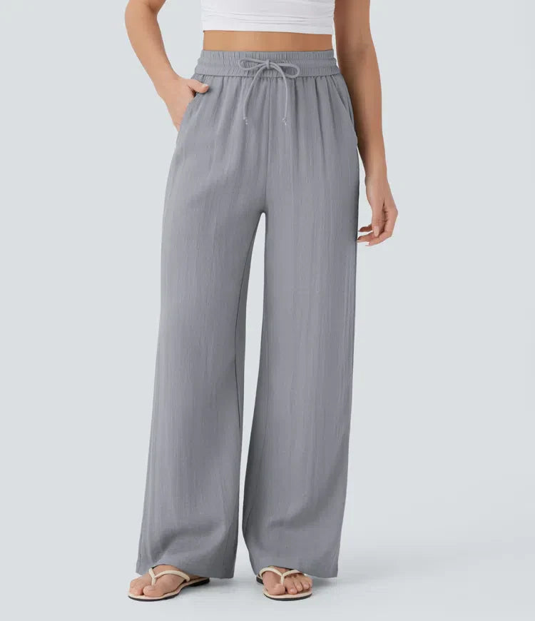 Zafeiria | Elegantes Pantalones de Lino