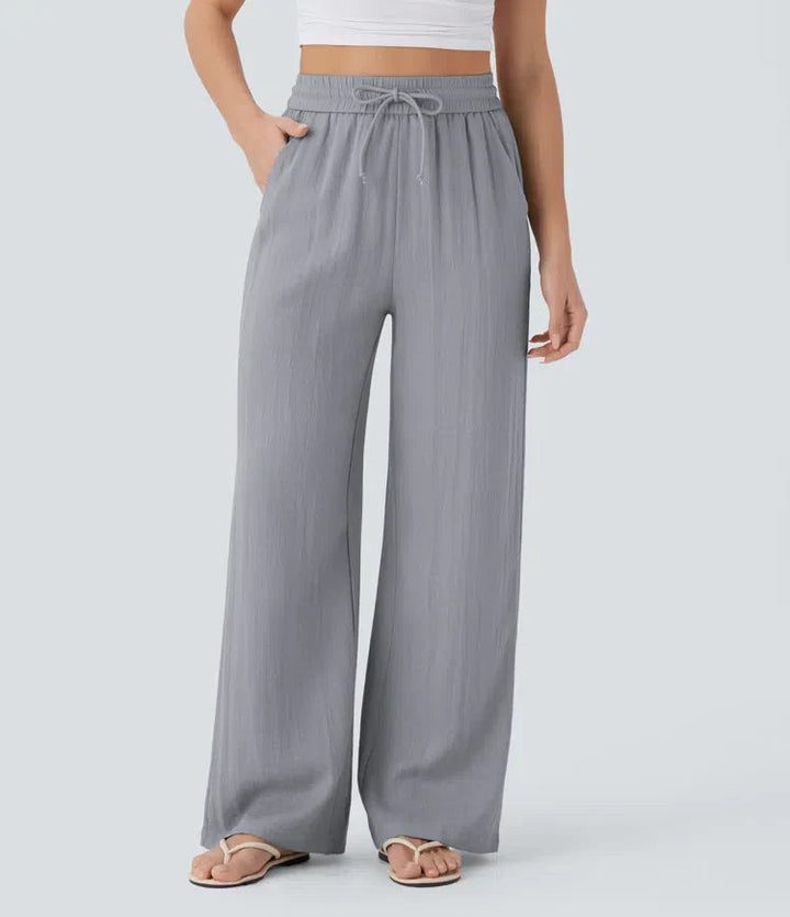 Zafeiria | Elegantes Pantalones de Lino
