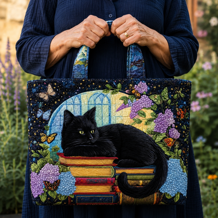 Gato Negro y Libros | Bolso Artesanal
