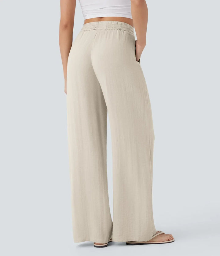 Zafeiria | Elegantes Pantalones de Lino