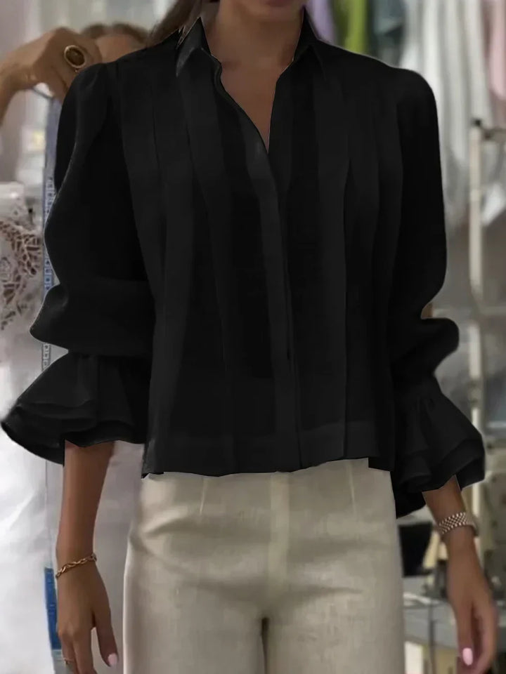 Nora | Blusa Plisada de Algodón Elegante