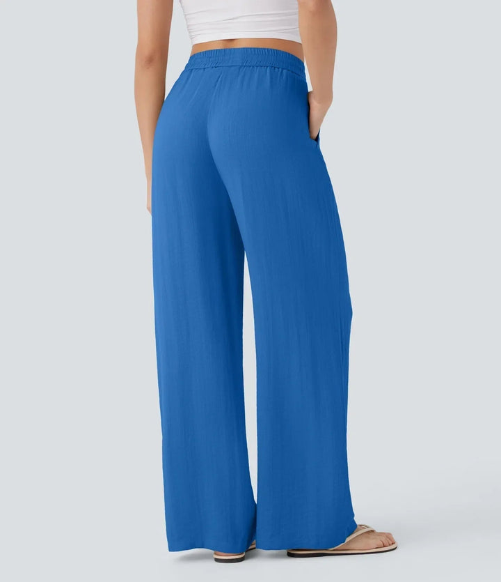 Zafeiria | Elegantes Pantalones de Lino