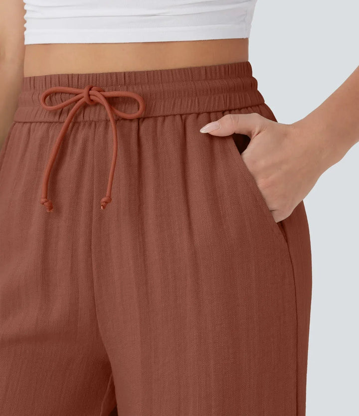 Zafeiria | Elegantes Pantalones de Lino