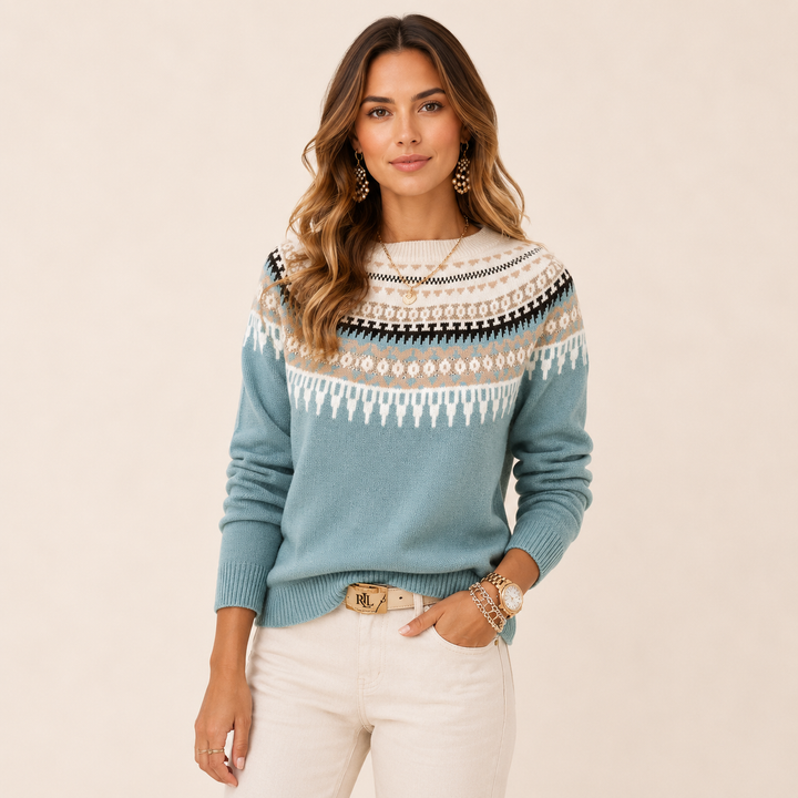 Celeste | Suéter de Punto Estampado para Mujer