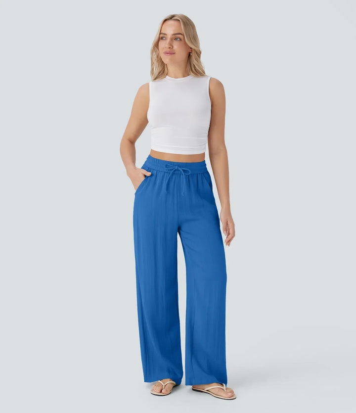 Zafeiria | Elegantes Pantalones de Lino