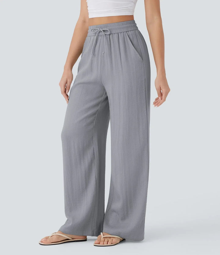 Zafeiria | Elegantes Pantalones de Lino