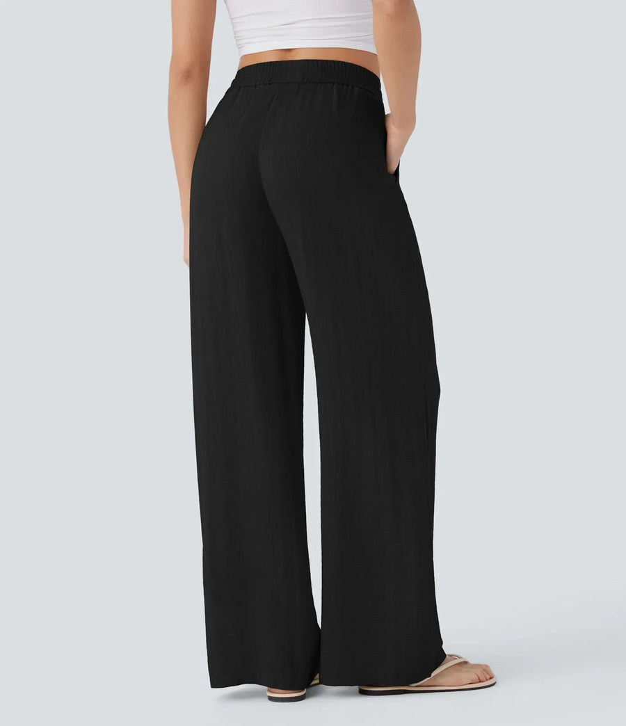 Zafeiria | Elegantes Pantalones de Lino