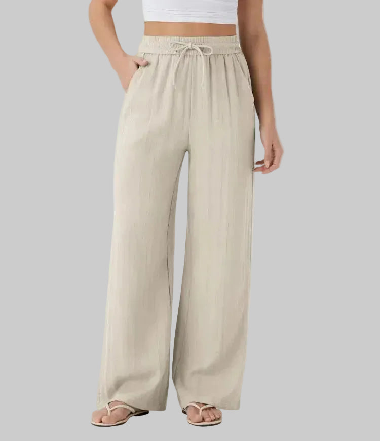 Zafeiria | Elegantes Pantalones de Lino