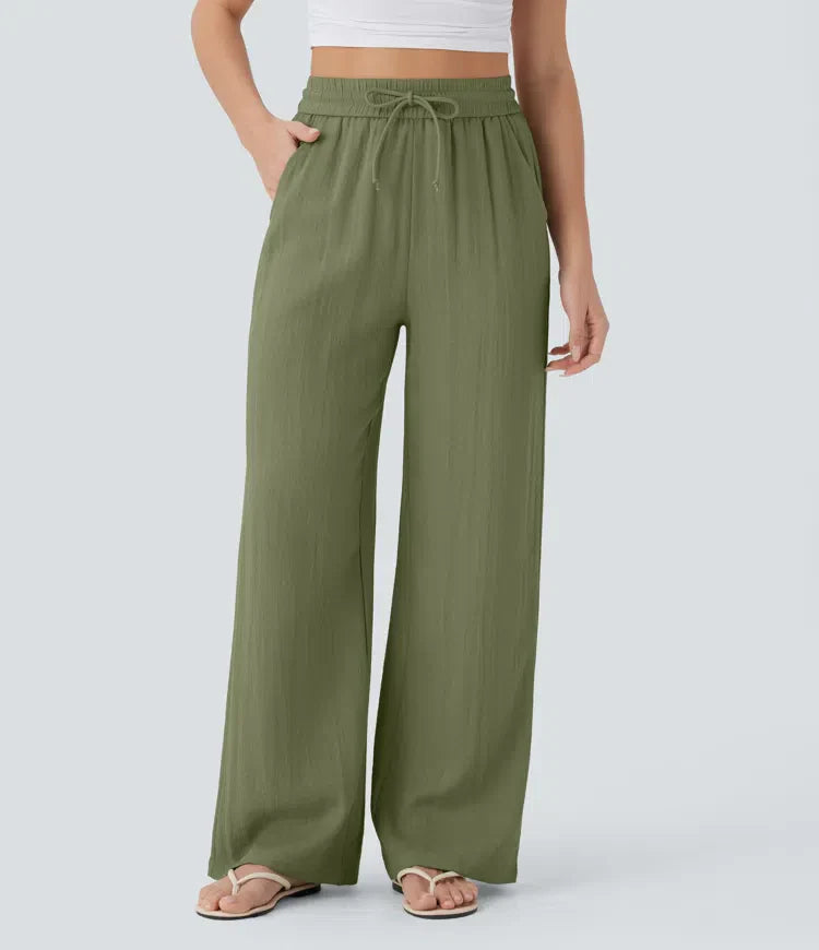 Zafeiria | Elegantes Pantalones de Lino