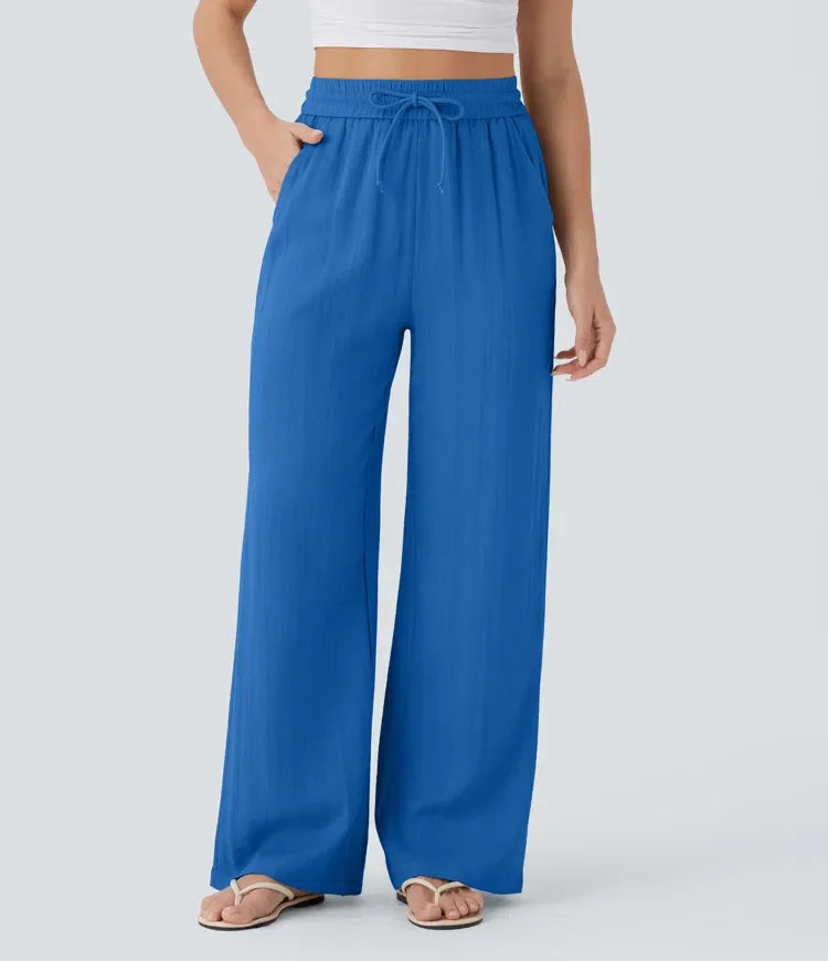 Zafeiria | Elegantes Pantalones de Lino