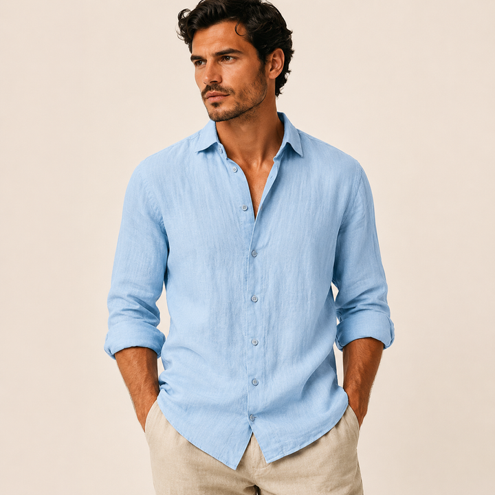 Camisa de lino para hombre | Estilo de playa veraniego
