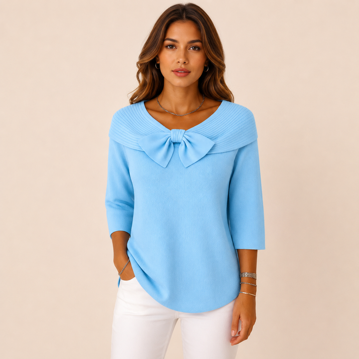 Lirya | Elegante blusa de punto con lazo