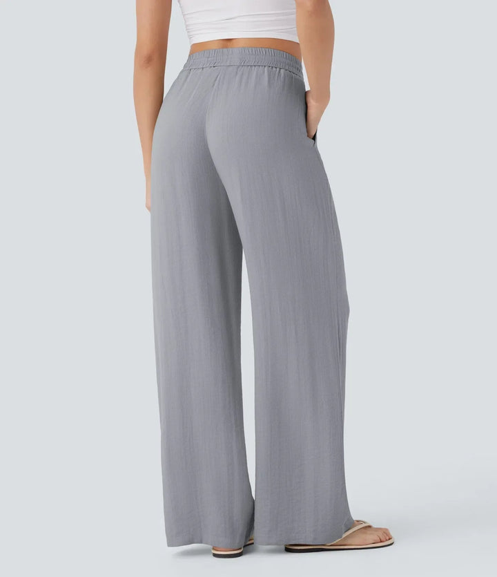 Zafeiria | Elegantes Pantalones de Lino