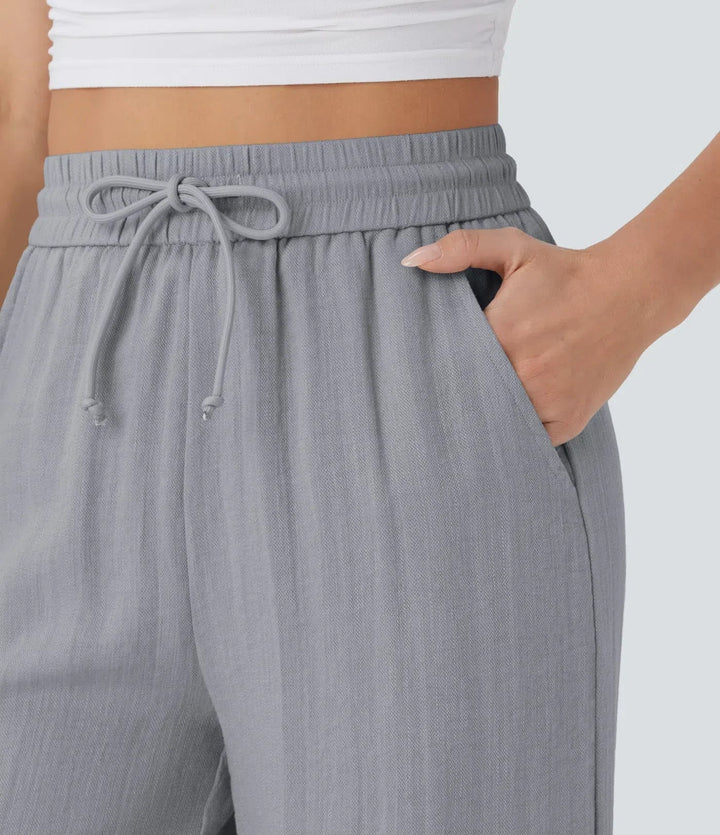 Zafeiria | Elegantes Pantalones de Lino