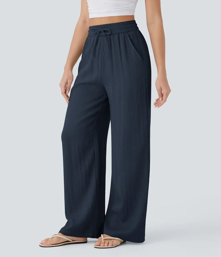 Zafeiria | Elegantes Pantalones de Lino