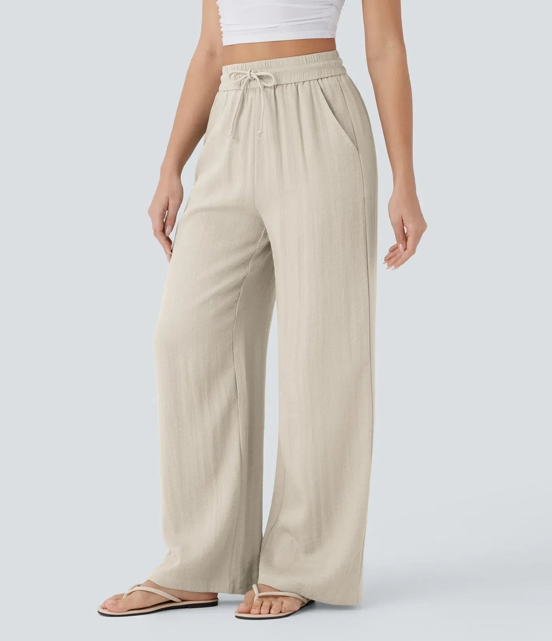 Zafeiria | Elegantes Pantalones de Lino