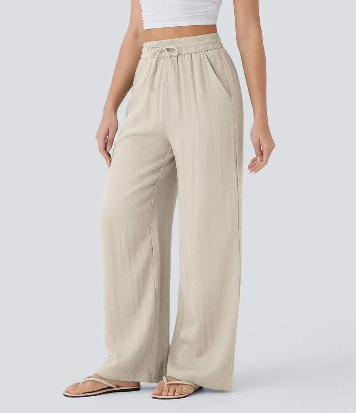 Zafeiria | Elegantes Pantalones de Lino
