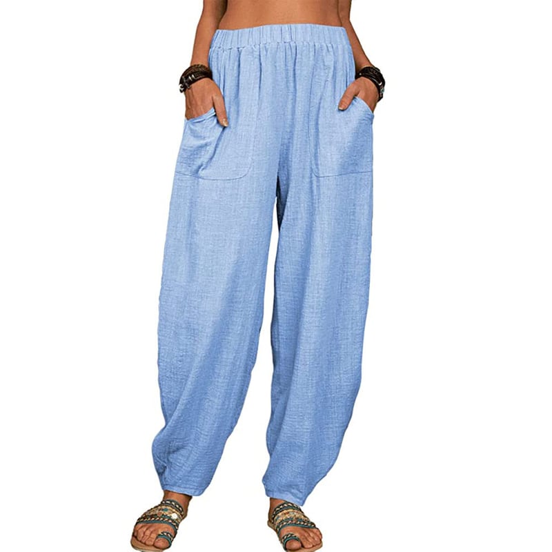 Sisi | Pantalones bombachos holgados de algodón y lino