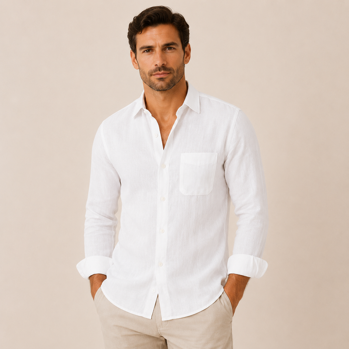 Camisa de lino para hombre | Manga larga