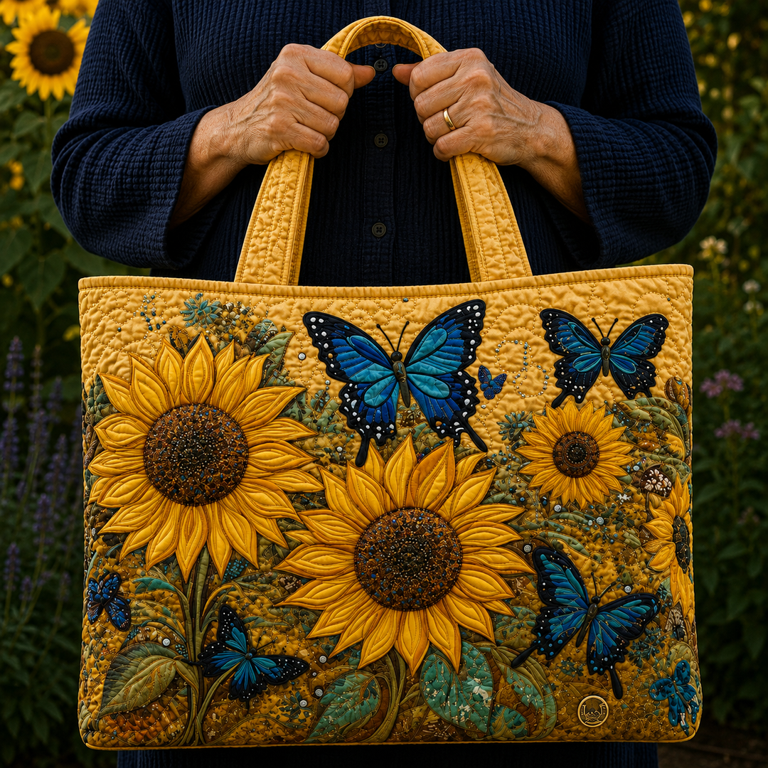 Girasoles y Mariposa | Bolso Artesanal