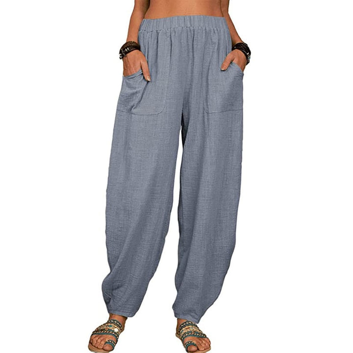 Sisi | Pantalones bombachos holgados de algodón y lino