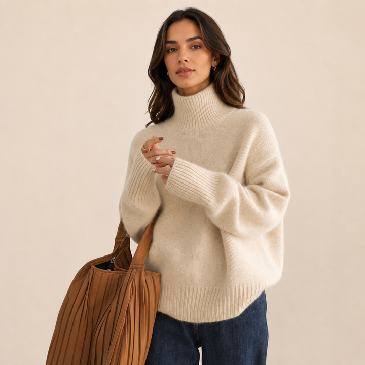 Izabella | Jersey de cuello vuelto de cachemira