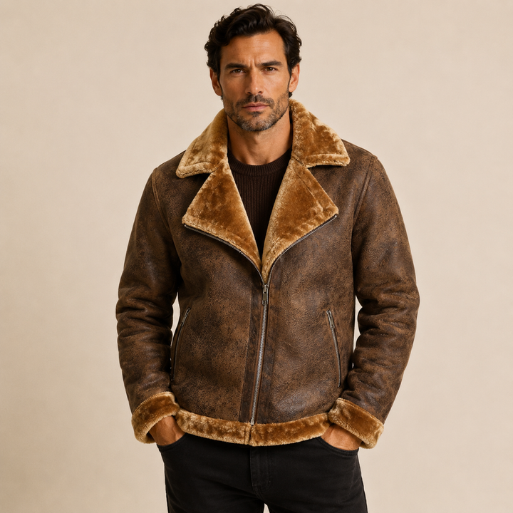 Nikolái | Chaqueta de cuero forrada