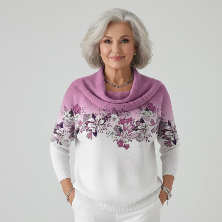 Alora | Suéter con estampado floral y suave escote