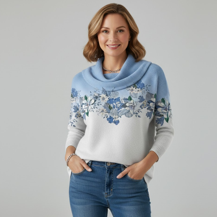 Alora | Suéter con estampado floral y suave escote