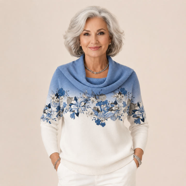 Alora | Suéter con estampado floral y suave escote