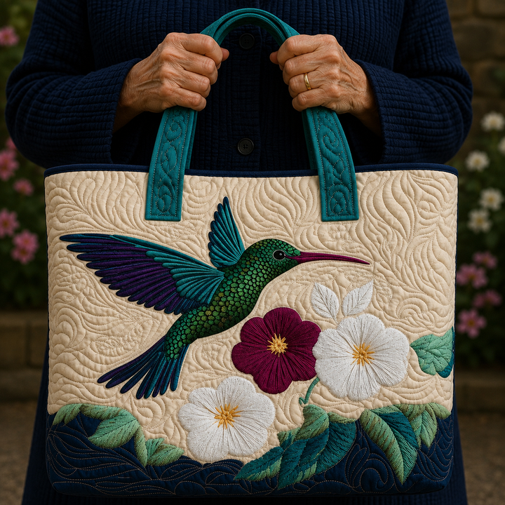 Flores y Colibrí | Bolso Artesanal