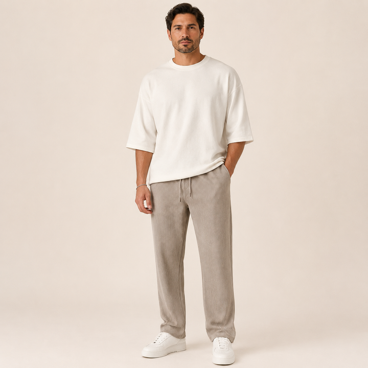 Żelisław | Pantalón holgado de canalé