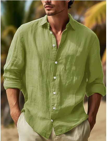 Camisa de lino para hombre | Estilo de playa veraniego