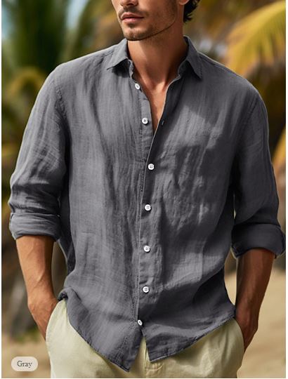 Camisa de lino para hombre | Estilo de playa veraniego