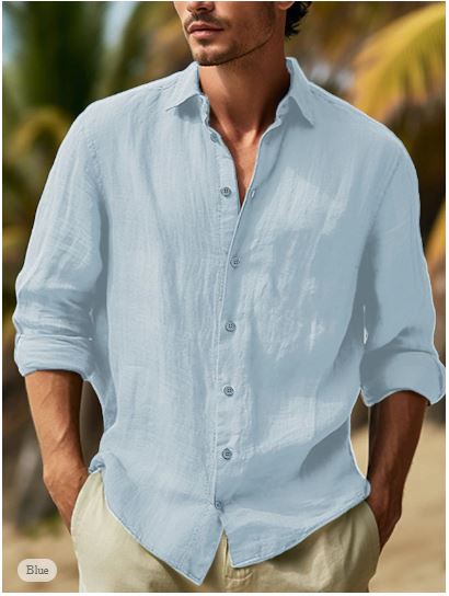 Camisa de lino para hombre | Estilo de playa veraniego