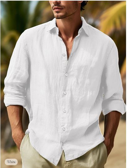 Camisa de lino para hombre | Estilo de playa veraniego