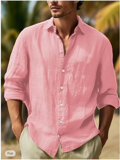 Camisa de lino para hombre | Estilo de playa veraniego