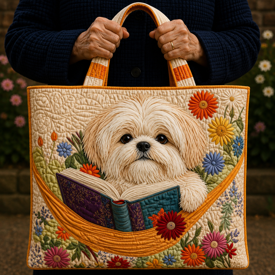 Libros y Shih Tzu | Bolso artesanal